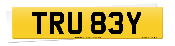 Registration number TRU 83Y